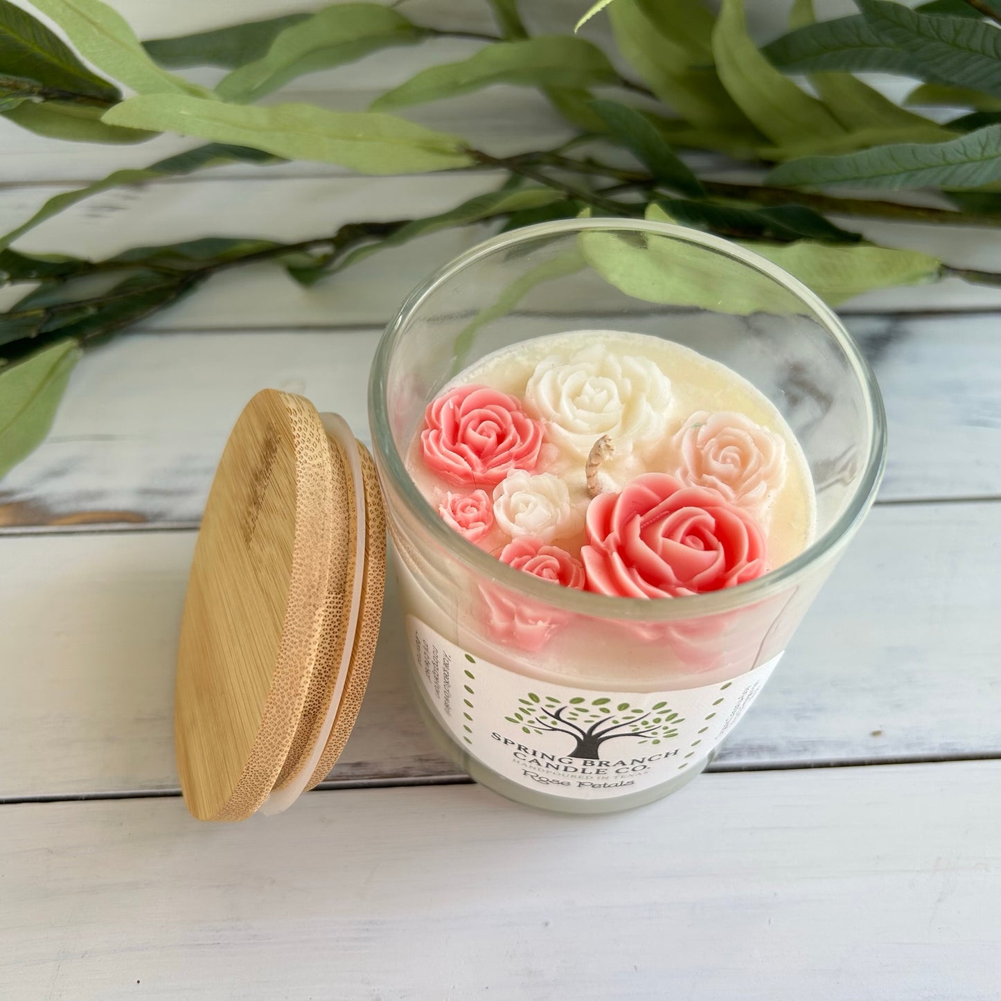 Handcrafted Rose Petal Candle